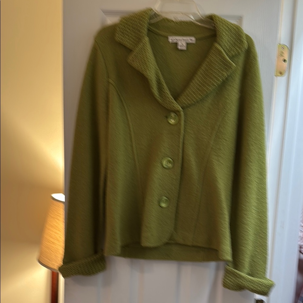 David Brooks Olive Cardigan Sweater